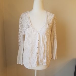 Lovestitch white Boho lace top
